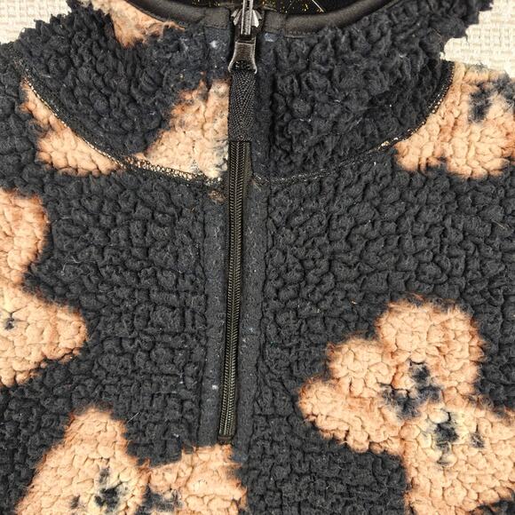 Love Black Teddy Bear Print Reversible Hooded Jacket Size M - Picture 8 of 9